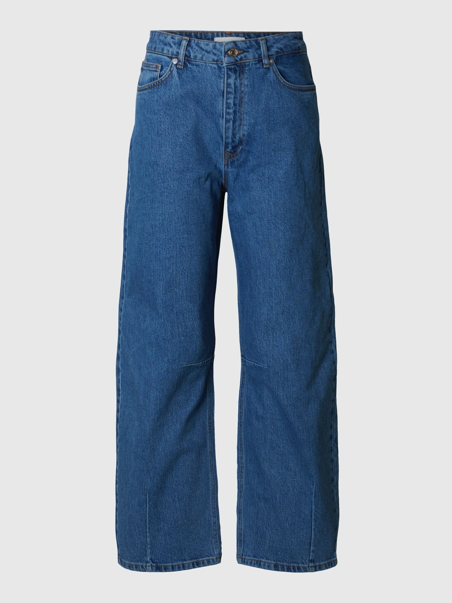 Mellemblå ANE-KORI loose barrel jeans fra Selected