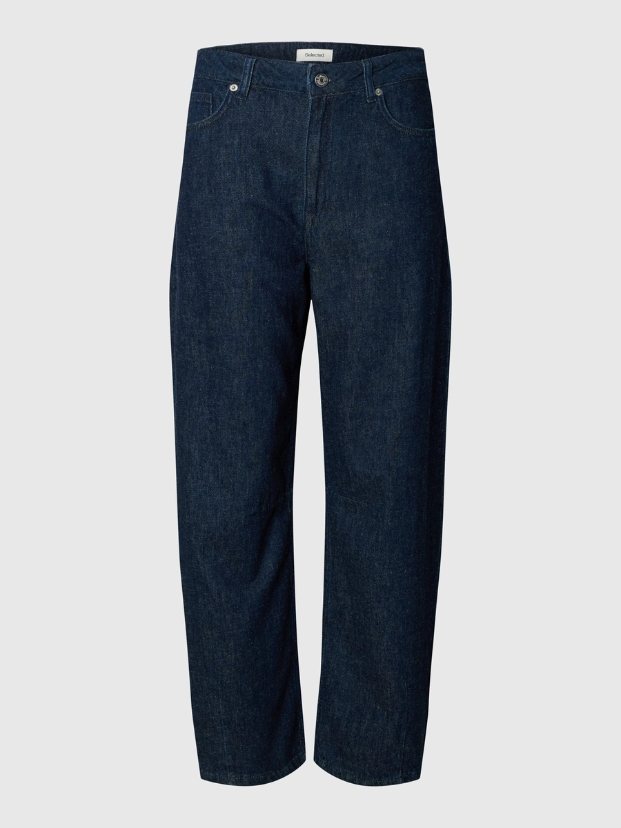 Mørkeblå Hanny barrel jeans fra Selected