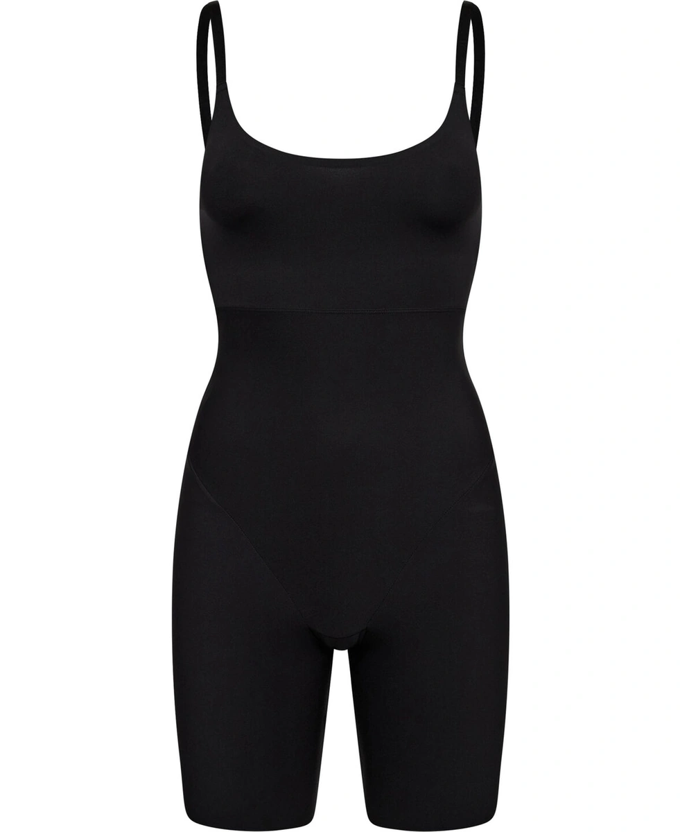 Sort Decoy shapewear-bodysuit med dyb udskæring