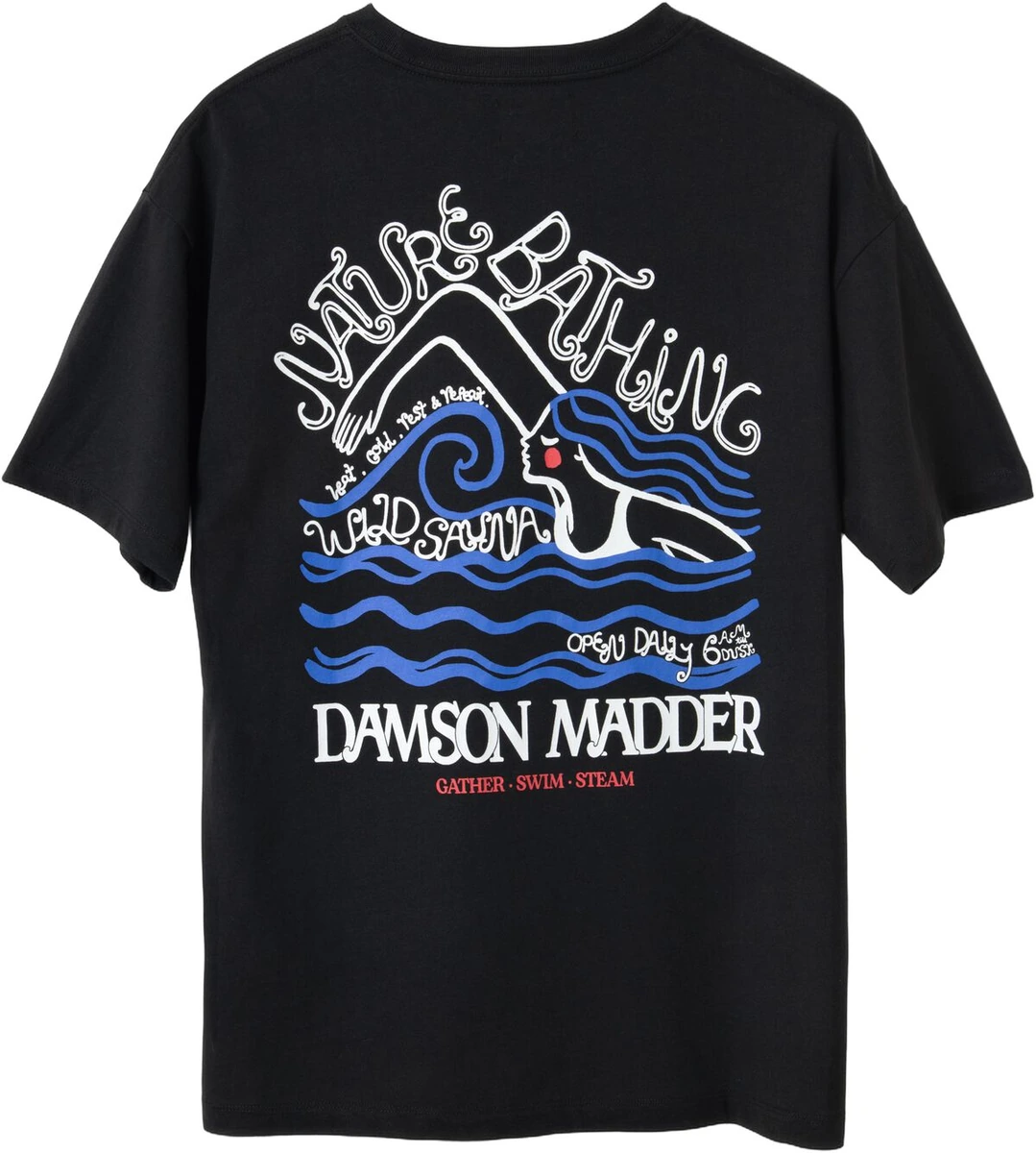 Sort Nature Bathing grafisk T-shirt fra Damson Madder