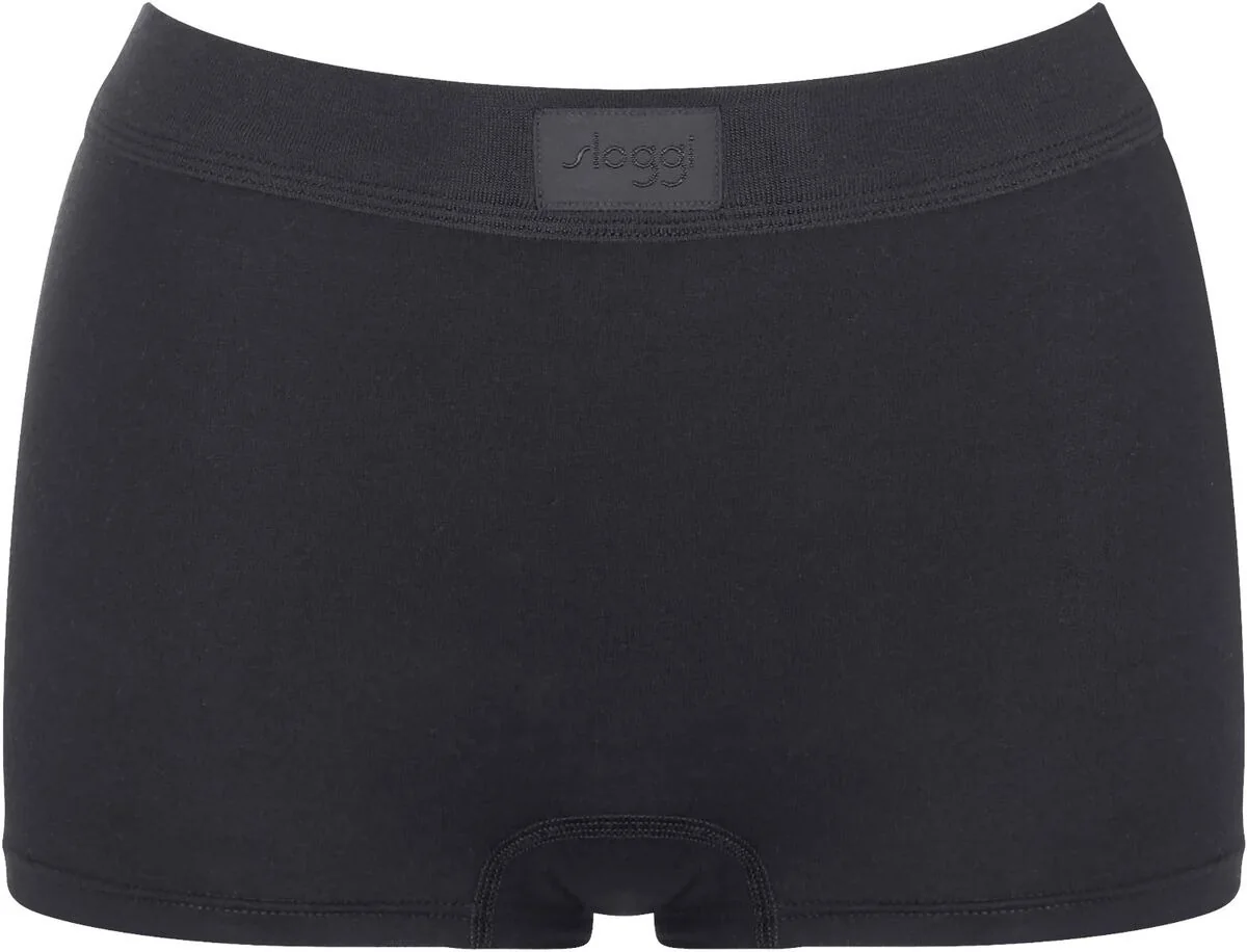 Sort Sloggi Double Comfort bomuldsshort med bred side