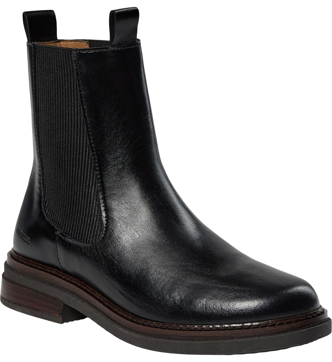 Enkel sort ANGULUS Chelsea boot med elastiksider