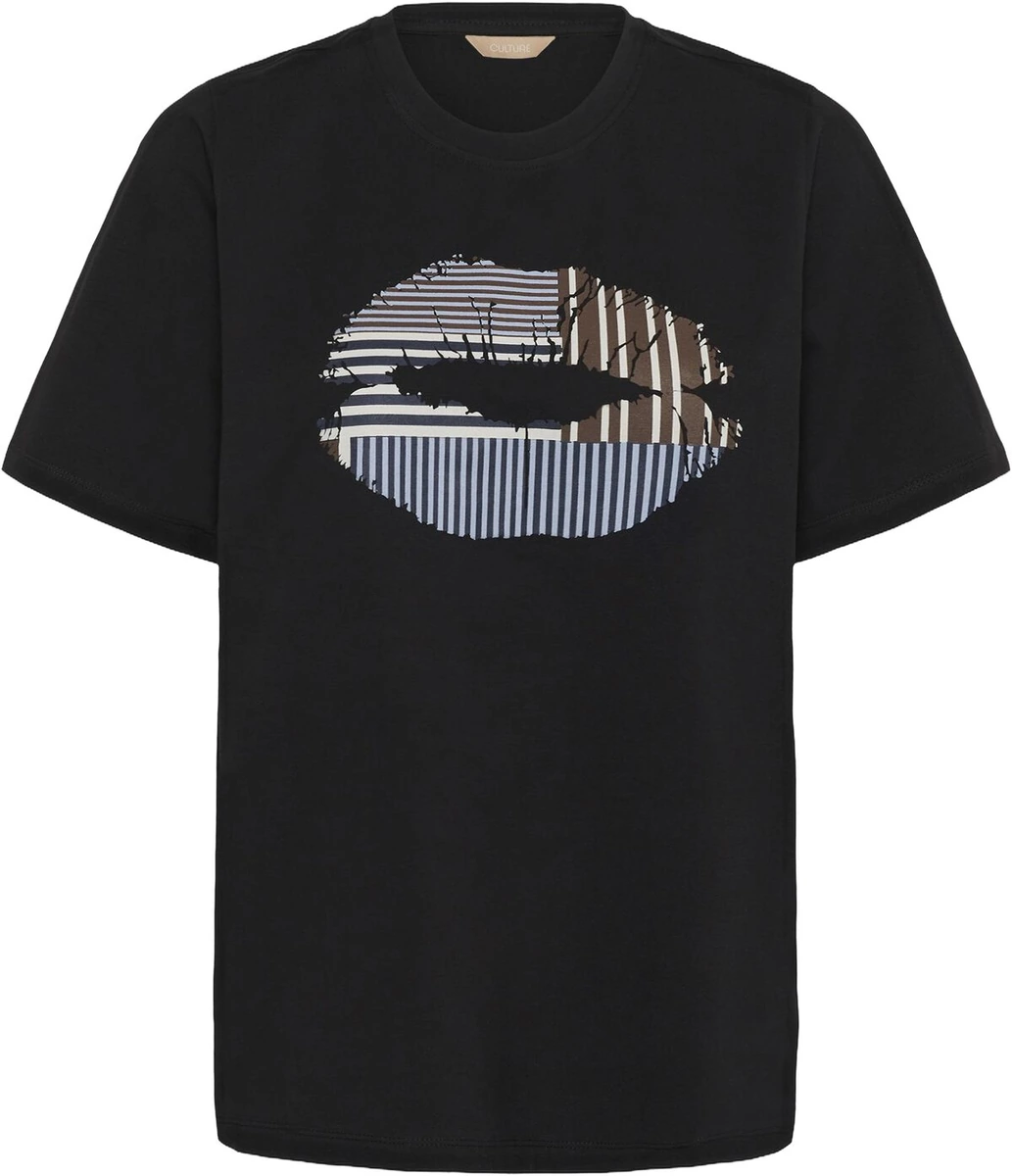 Sort CUcimo T-shirt med abstrakt print fra Culture