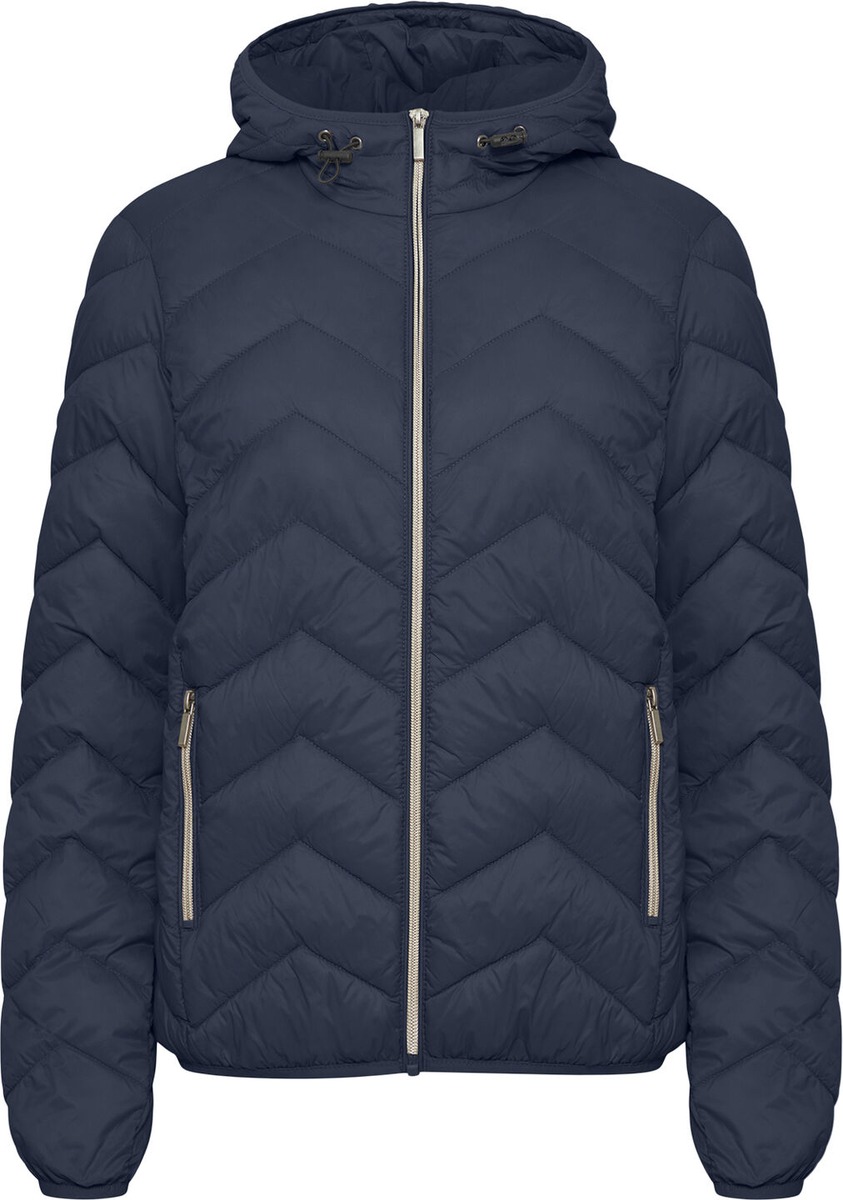 Kort navy jakke med tæt pasform fra Fransa