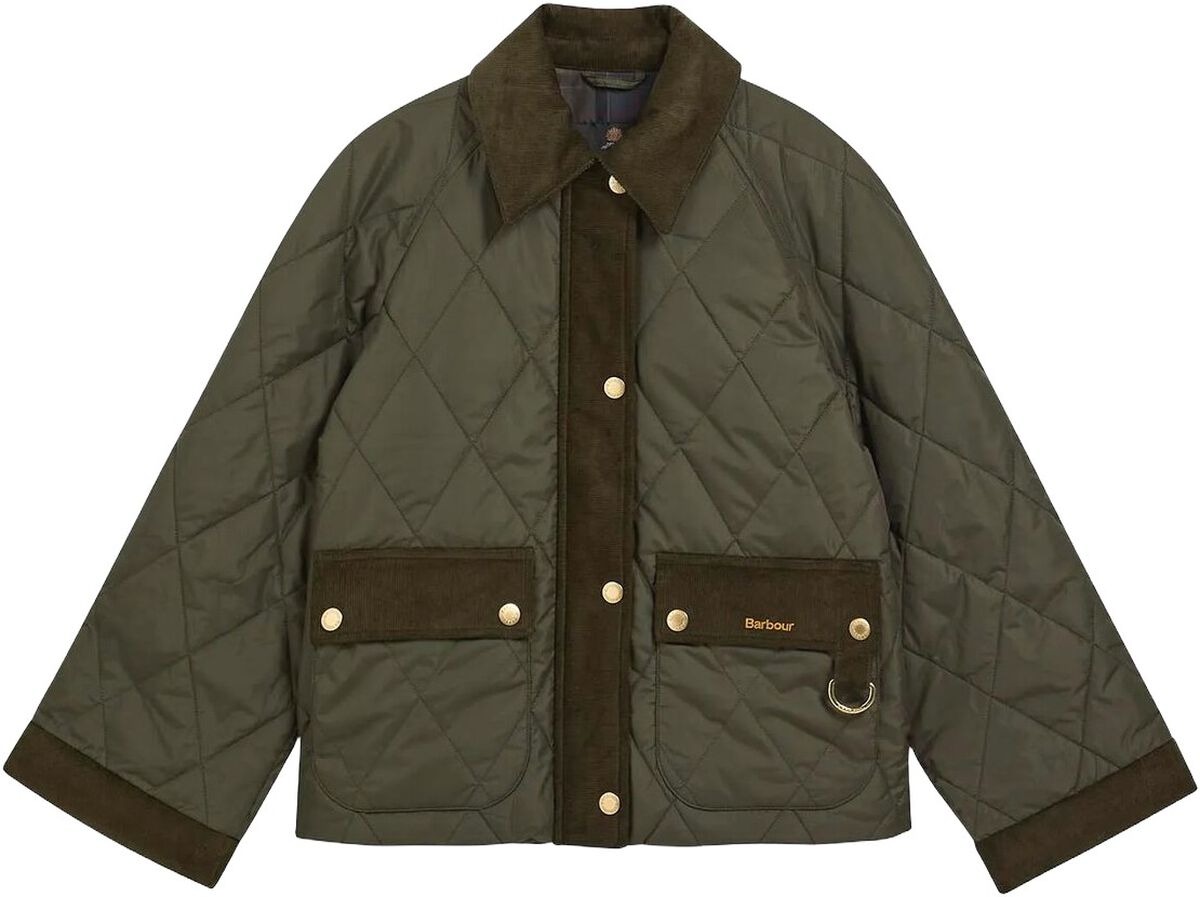 Olivenfarvet britisk quilt fra Barbour