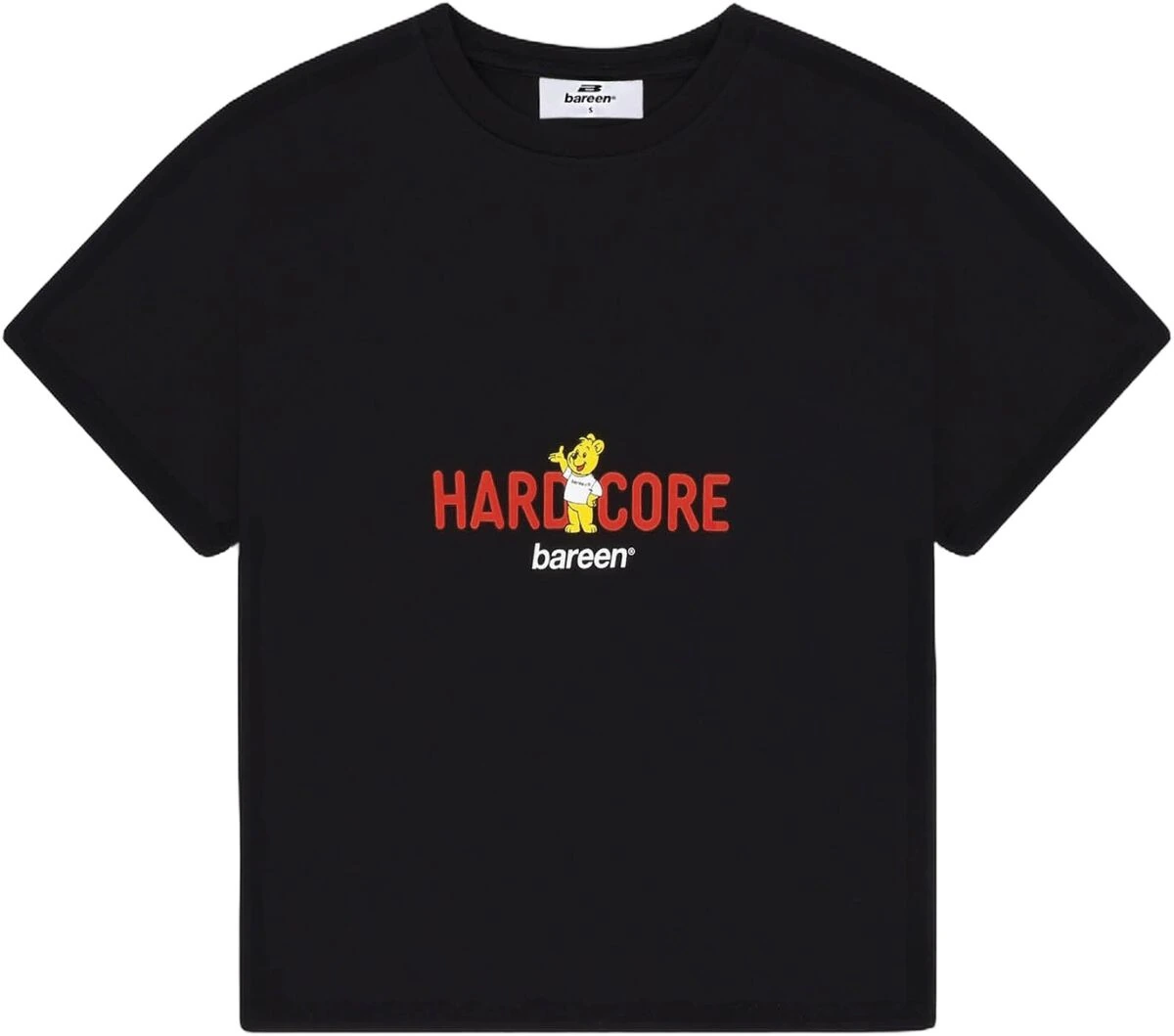 Sort Bareen Hardcore cropped T-shirt med grafik
