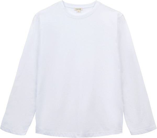 Hvid langærmet t-shirt i økologisk bomuld fra Studio Feder