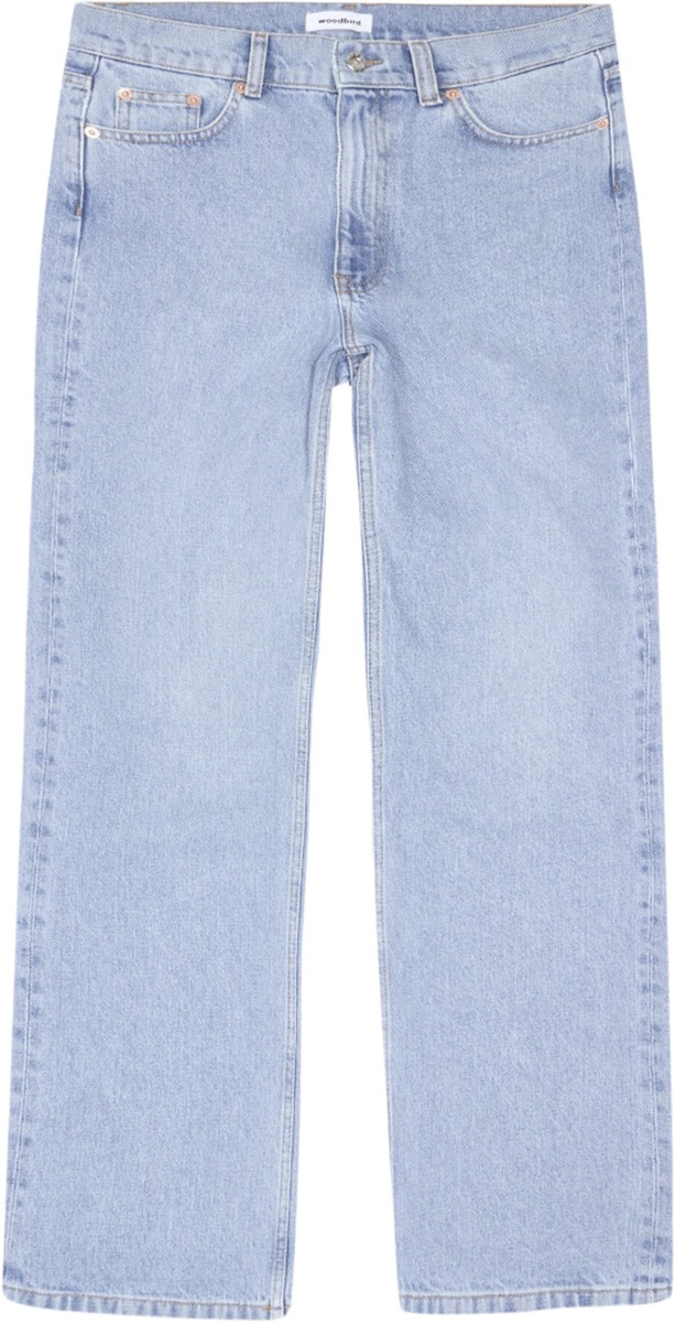 Woodbird Carla Doone loose straight jeans i lyseblå denim