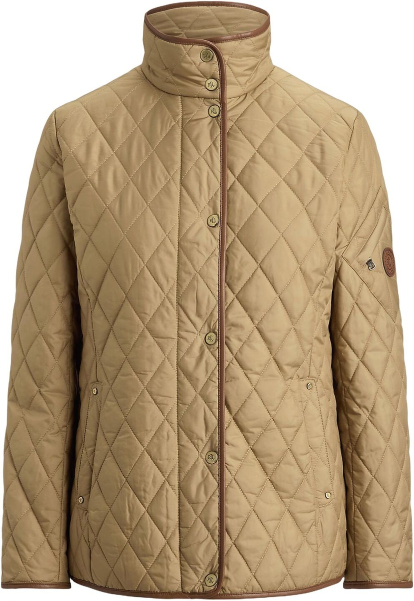 Birch tan diamantquilt med kontrastkant fra Lauren Ralph Lauren