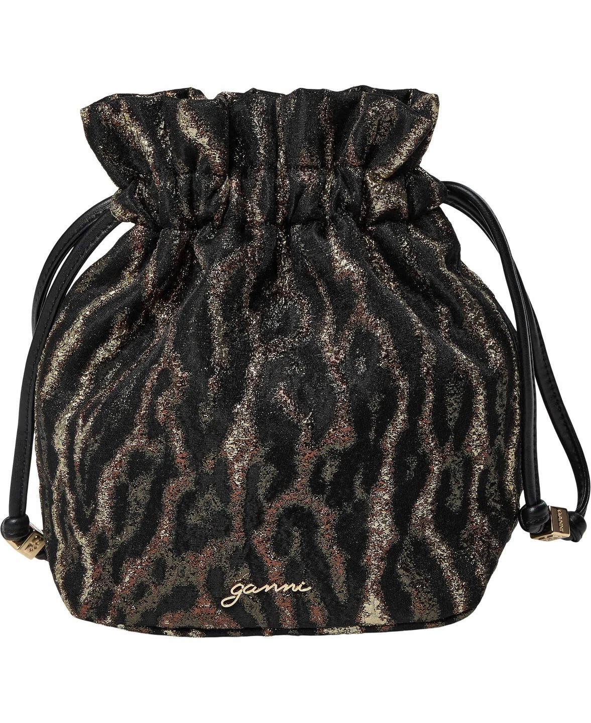 GANNI Pouch Metallic Cloque i antik bronze