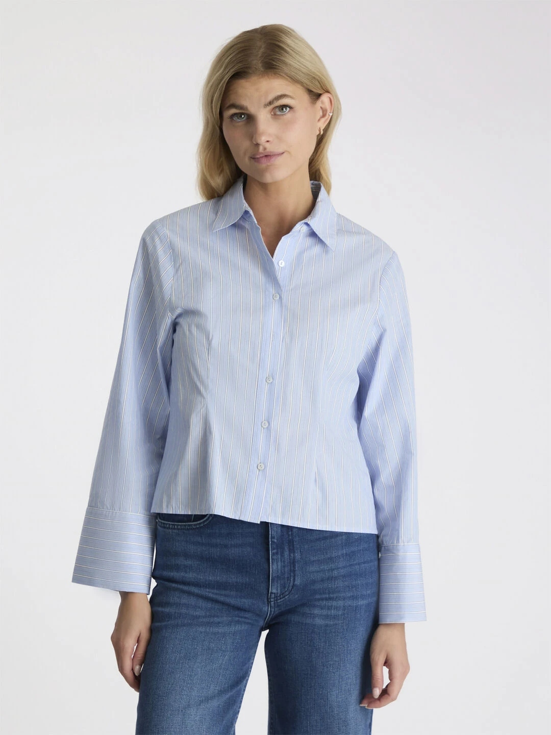 Neo Noir Rosa Stripe Shirt i lyseblå striber