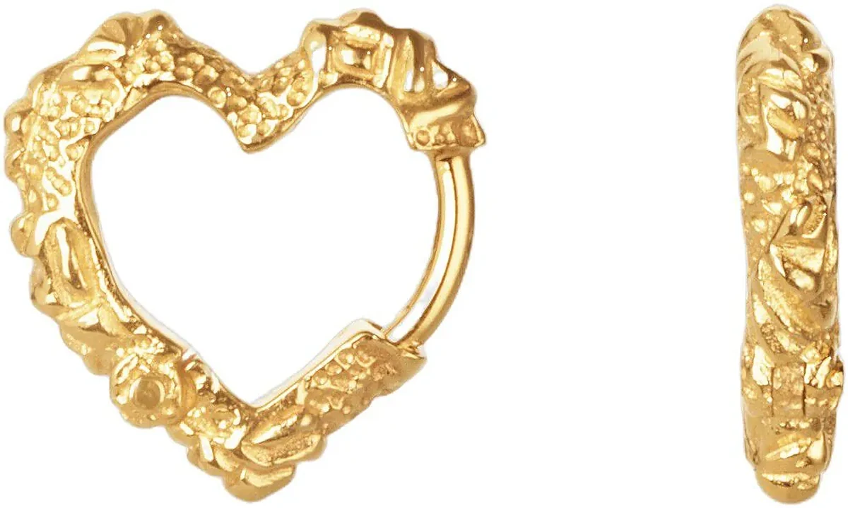 Gyldne Camille Brinch Mini Heart Crush Hoops