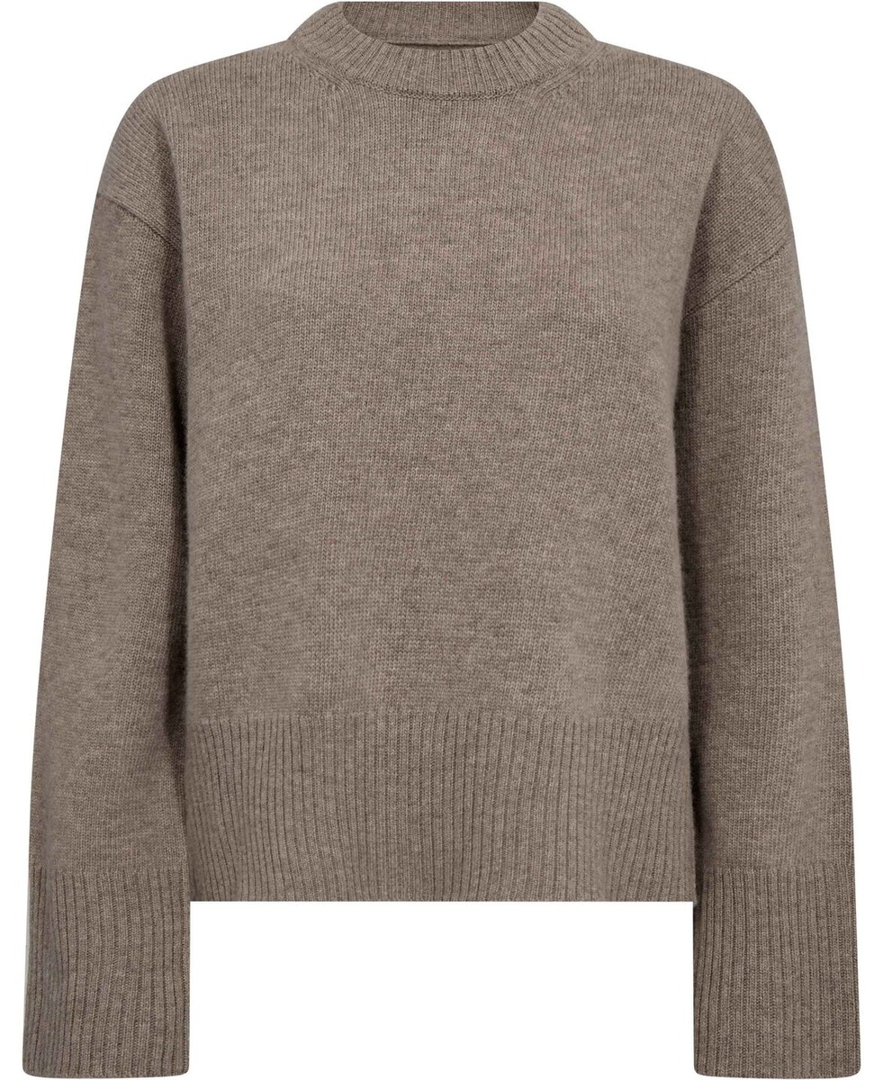 Taupefarvet Giselle 1 sweater i lammeuld fra Magasin