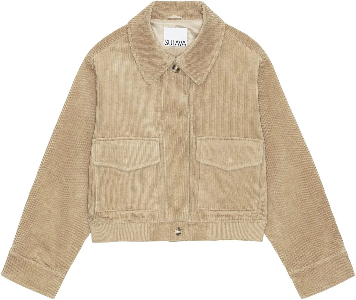 Beige Corduroy Bomber Jacket i fløjl fra SUI AVA