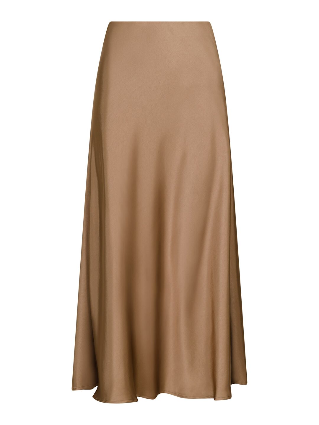 Mørk taupe Bovary satin-midinederdel fra Neo Noir