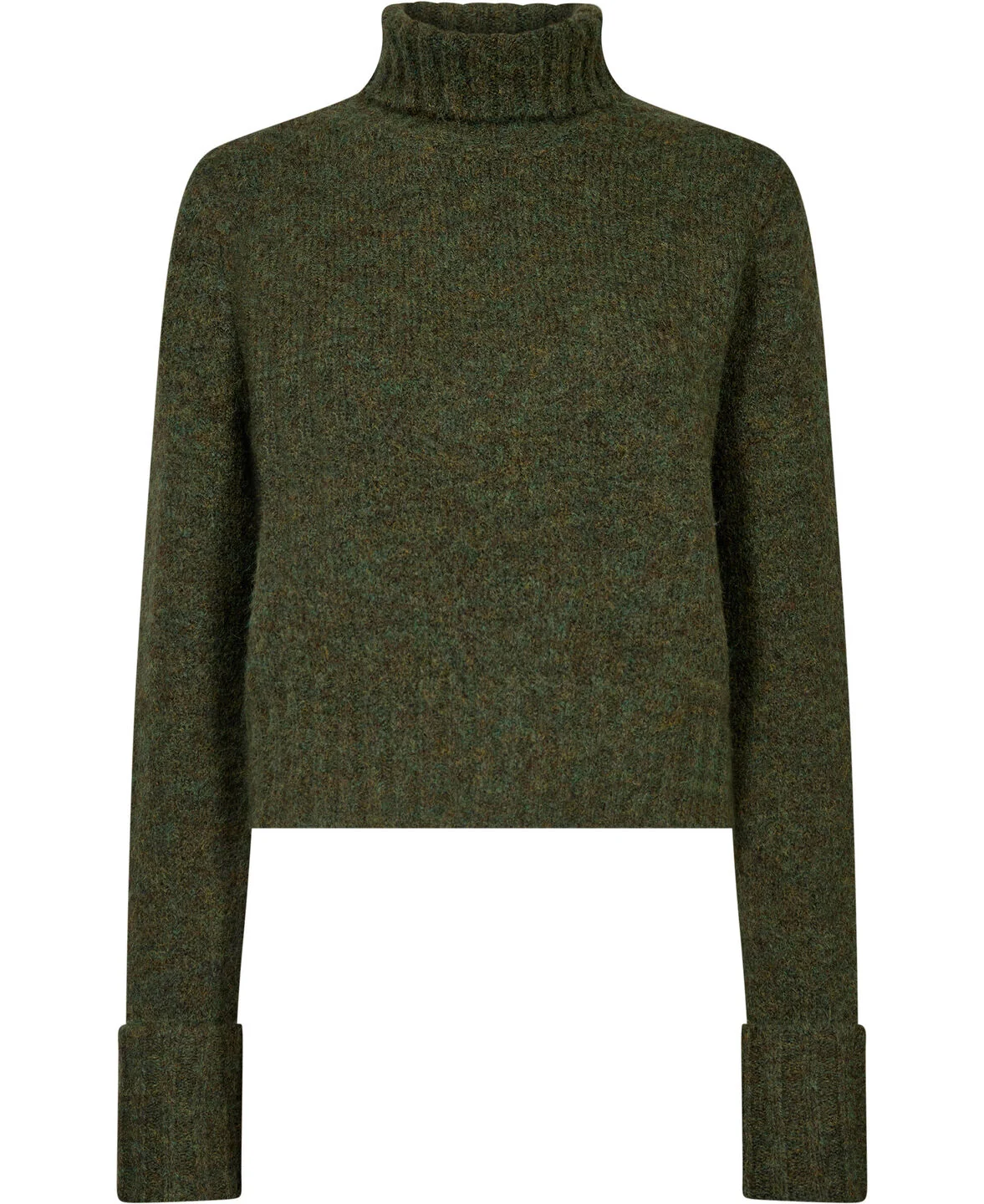 Grøn løs Iselin high-neck-strik fra Magasin du Nord Collection