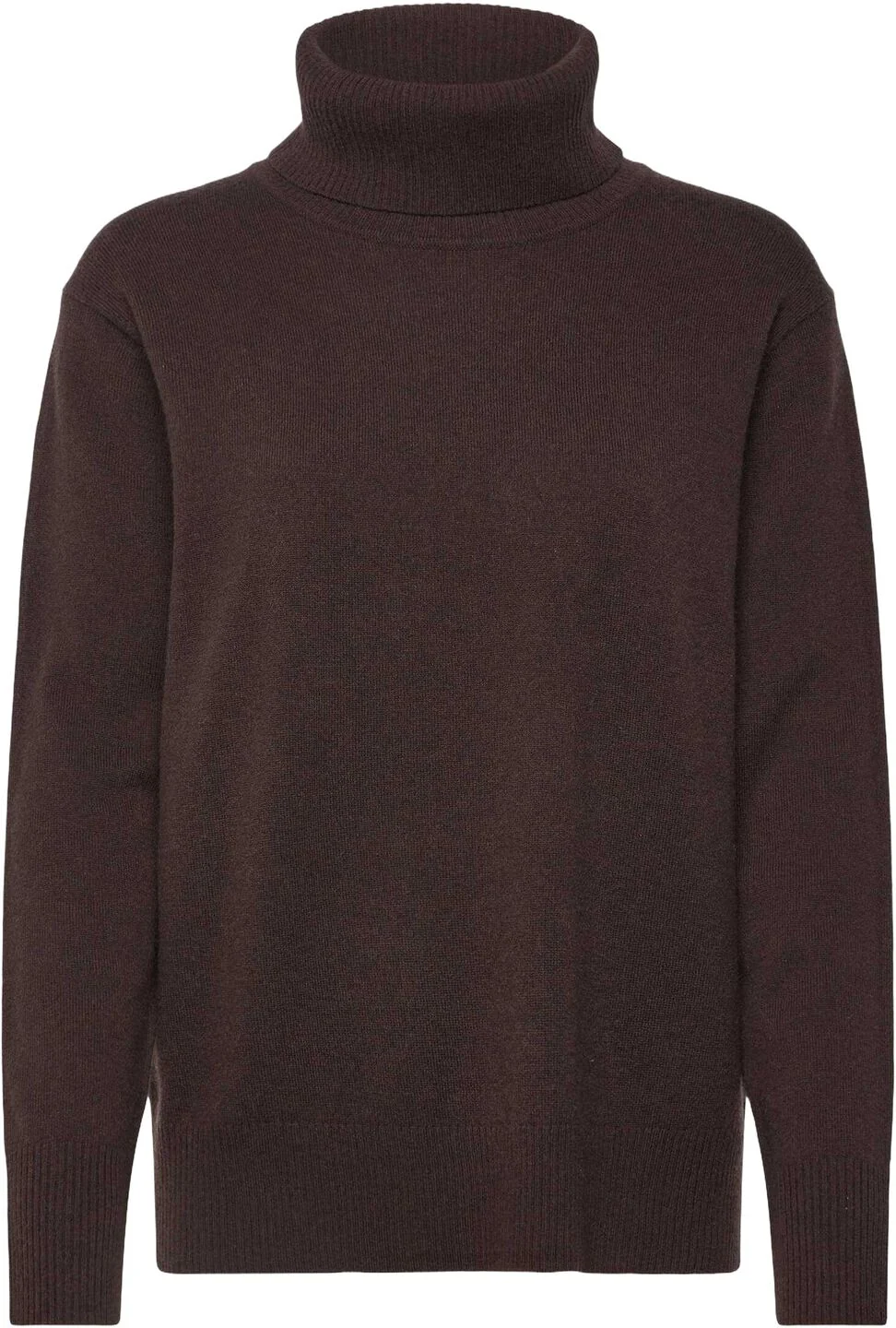 Brun RWLaica rullekrave i uld og cashmere fra Rosemunde
