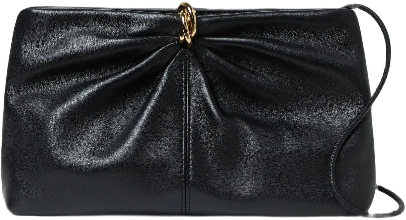 Sort Loeffler Randall Corrine clutch med guldfarvede ringhåndtag