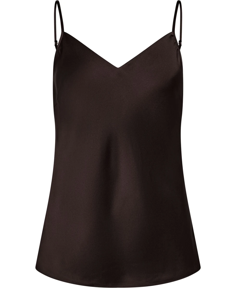 Kaffebrun silketop fra Magasin du Nord Collection