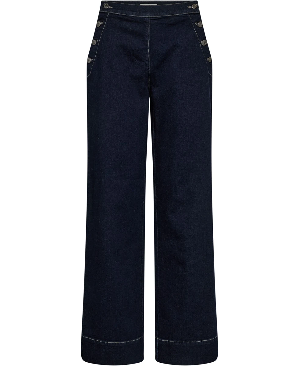 Mørkeblå jeans med sideknapper fra Magasin du Nord Collection
