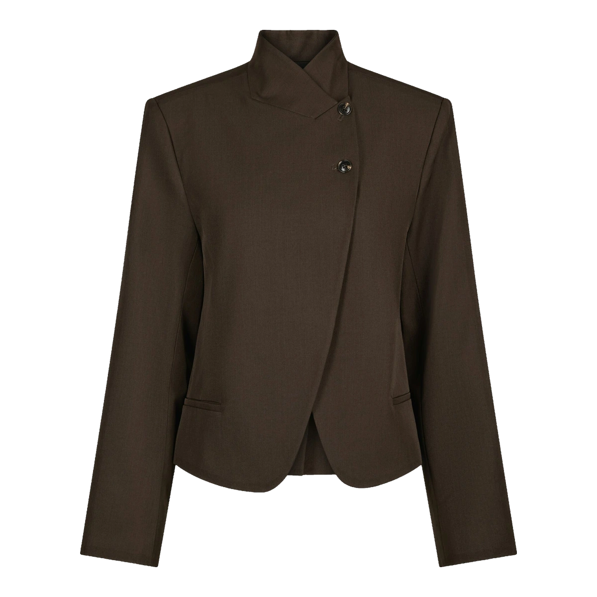 Brun blazer med asymmetrisk lukning fra Neo Noir