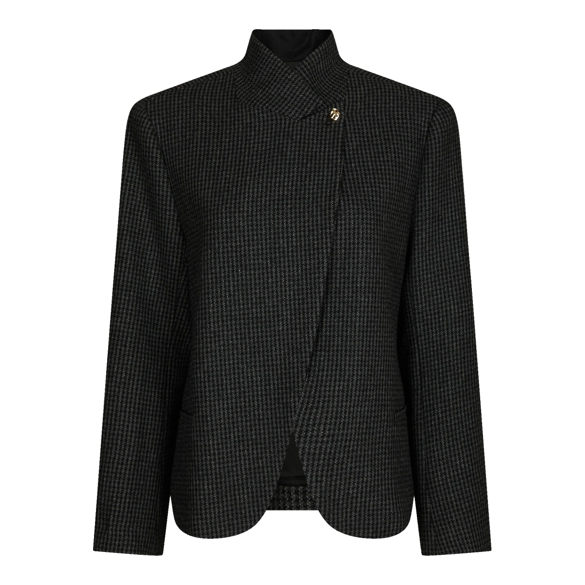 Ternet uldblazer med høj krave fra Neo Noir