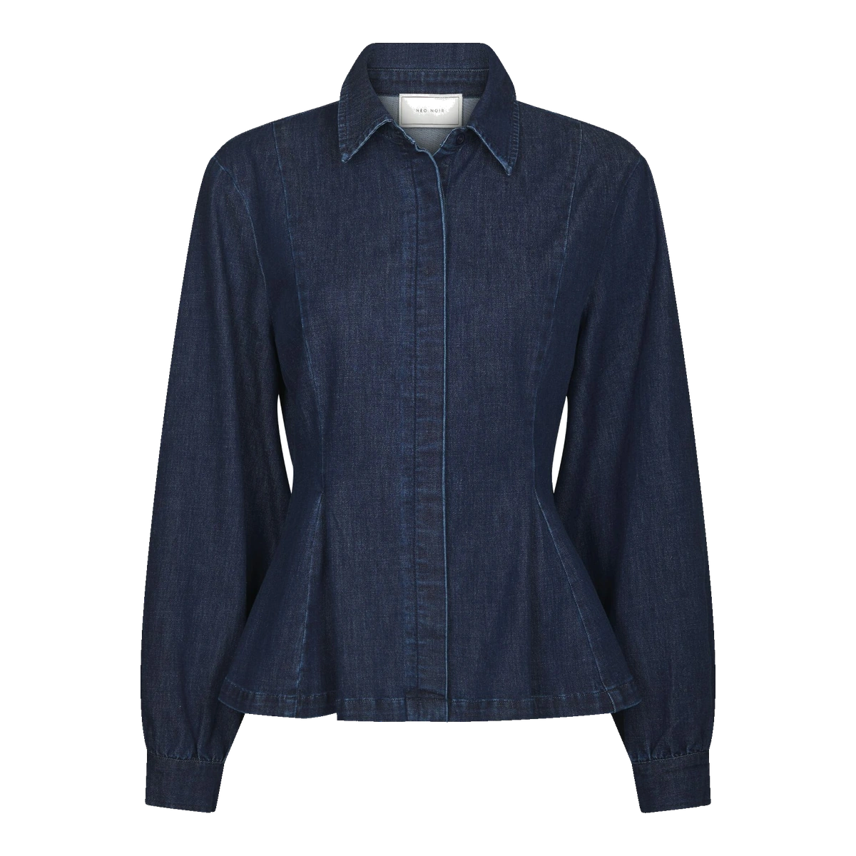 Mørk denimskjorte med indsnit fra Neo Noir