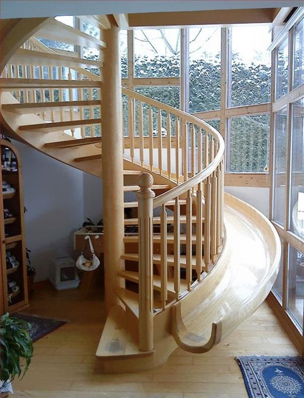 Spiraltrappe med rutsjebane