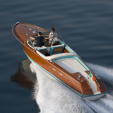 elegant speedbåd i træ