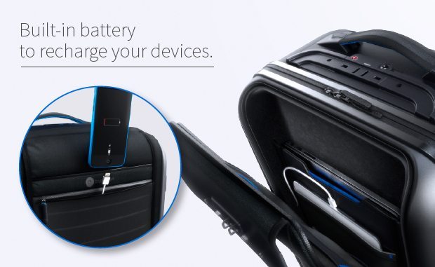 bluesmart kabinekuffert smartphone batteri