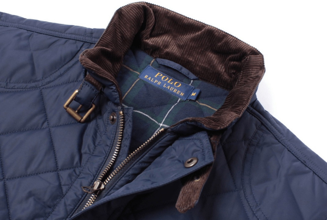 quiltet ralph lauren vest i blå