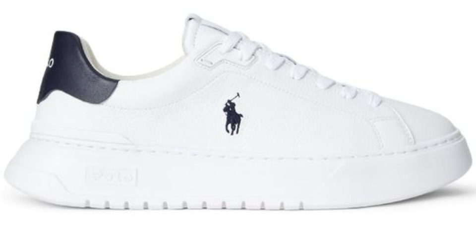 Polo Ralph Lauren sneakers herre hvid læder navy hælkap