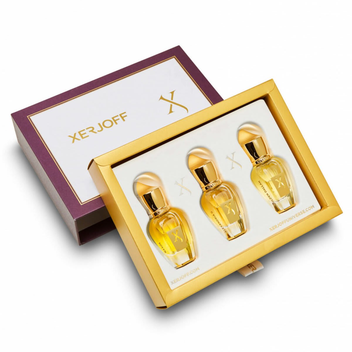Xerjoff Discovery Set , Naxos , Alexandria II og Golden Dallah 3x15 ml rejsestørrelse