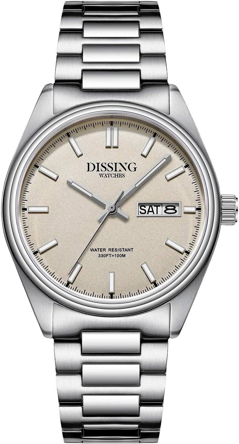 Dissing Timeless D1730 herreur i sølv med beige urskive