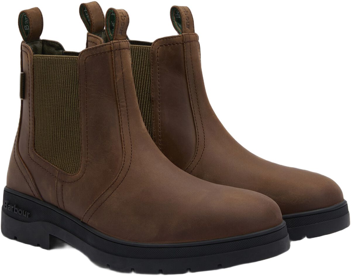 Barbour Turnbull chelsea boot i brun læder