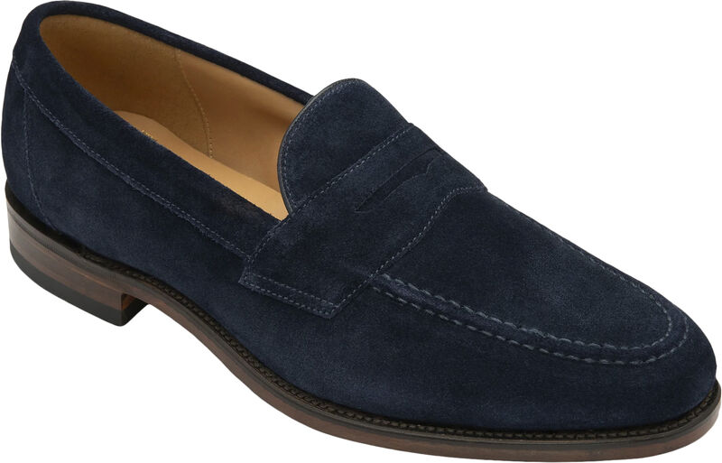 Loake Imperial navy ruskind penny loafer