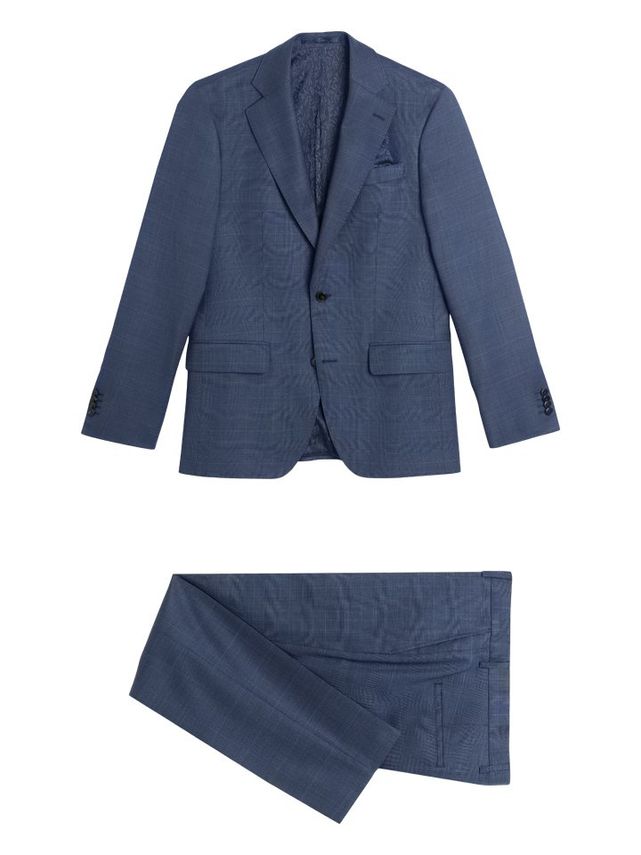 Mellemblåt jakkesæt i uld med classic fit