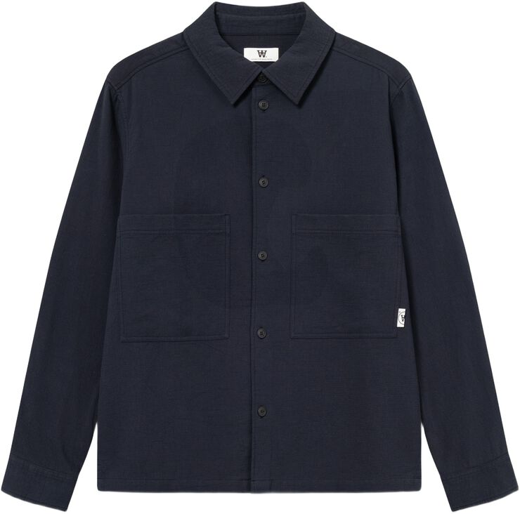 Wood Wood WWClay Overshirt i navy