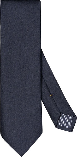 ETON Dark blue Solid Silk Linen Tie
