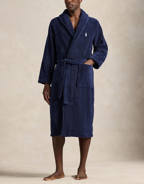 Polo Ralph Lauren Cotton Terry Robe navy bomuldsfrotté badekåbe til mænd