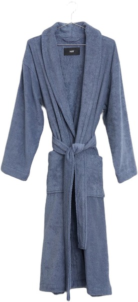 HAY Mono Bathrobe steel blue i økologisk bomuldsfrotté