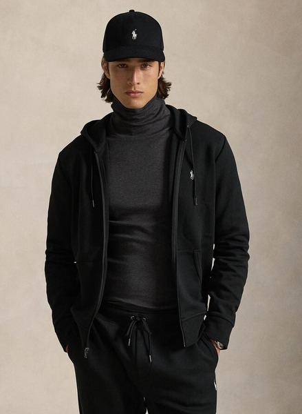 Polo Ralph Lauren Double-Knit Full-Zip Hoodie sort hoodie til mænd
