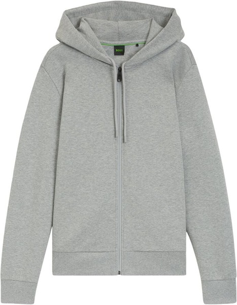 BOSS Saggy lysegrå full zip hoodie til mænd