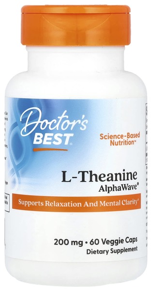 Doctor's Best L-Theanine AlphaWave 200 mg 60 vegetarkapsler