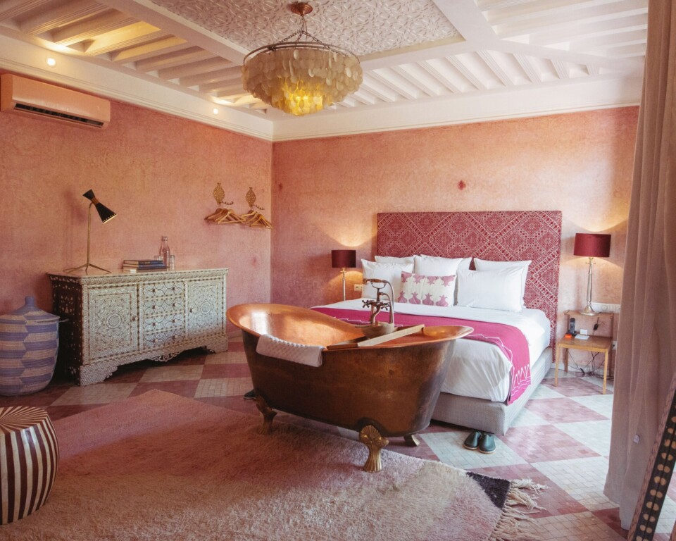 Værelse med privat terrasse på El Fenn i Marrakech