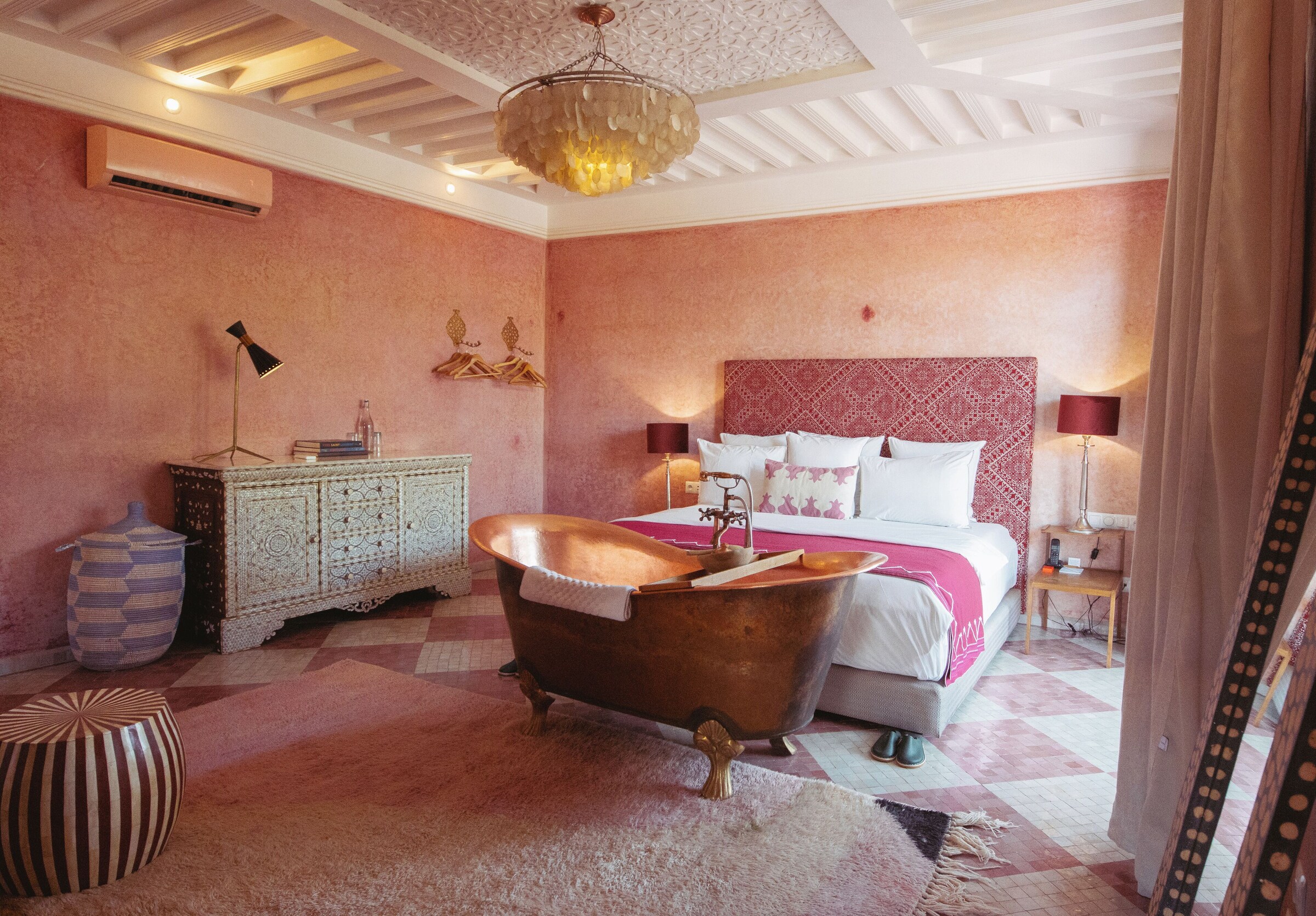 Værelse med privat gårdrumskrog på El Fenn i Marrakech