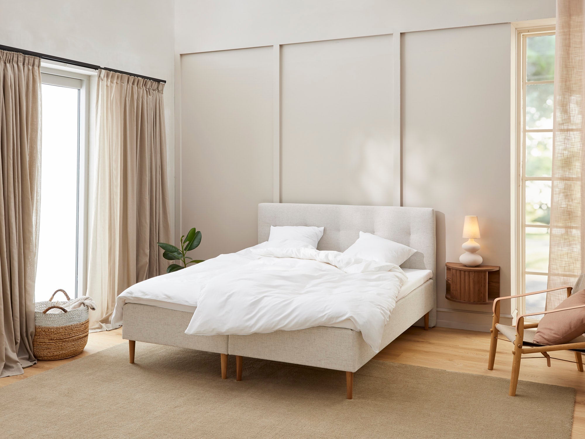 Komfort boxmadras i sand 180x200