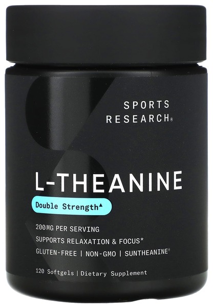 Sports Research L-Theanine Double Strength 200 mg 120 softgels
