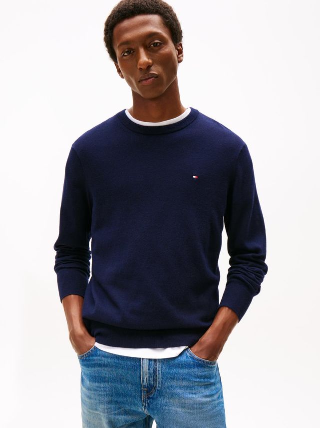 Tommy Hilfiger pima cotton cashmere crew neck striktrøje til mænd