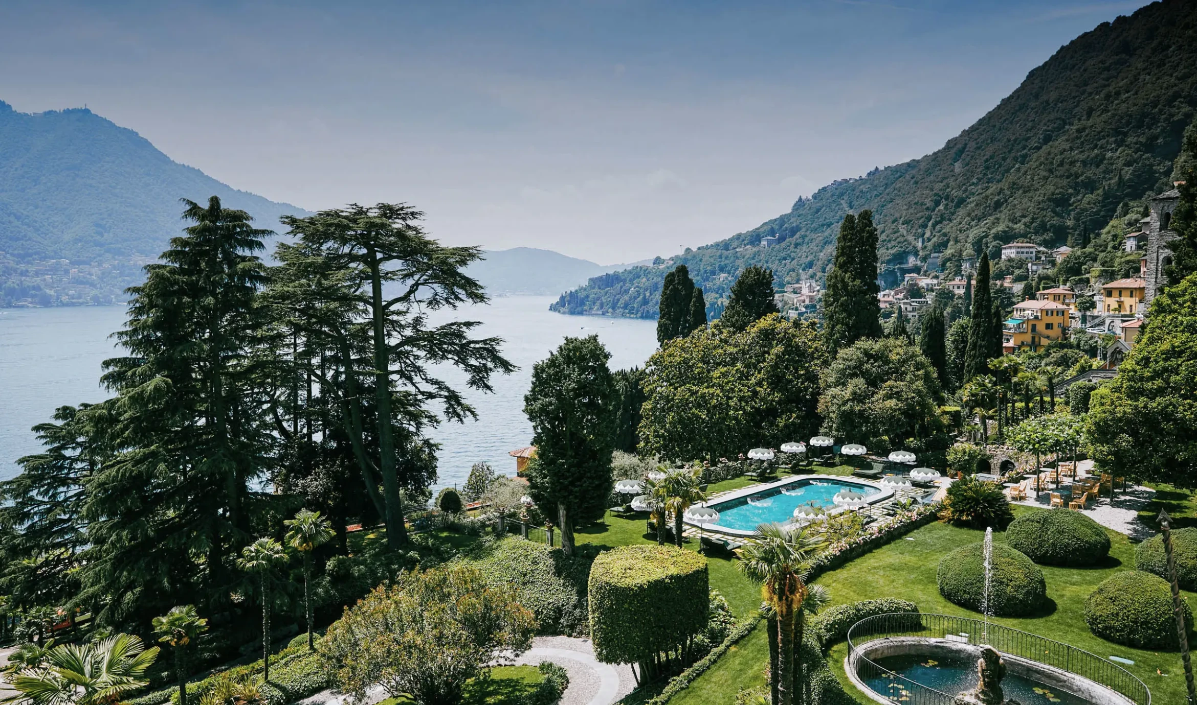 Passalacqua ved Comosøen med haver, pool og Lake Como-udsigt